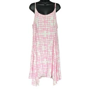 Torrid Tie Dye‎ Challis Handkerchief Dress Sz 2X Pastel Pink Boho Feminine